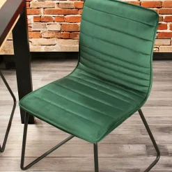 Chaise vert foncé motif ligne (lot de 2) BURGOS