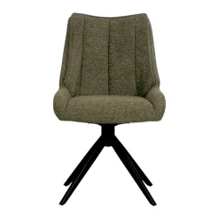 Chaise vert foncé pivotante en velours texturé (lot de 2) IENA