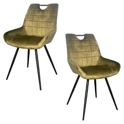 Chaise vert kaki avec poignée (lot de 2) MALMOE