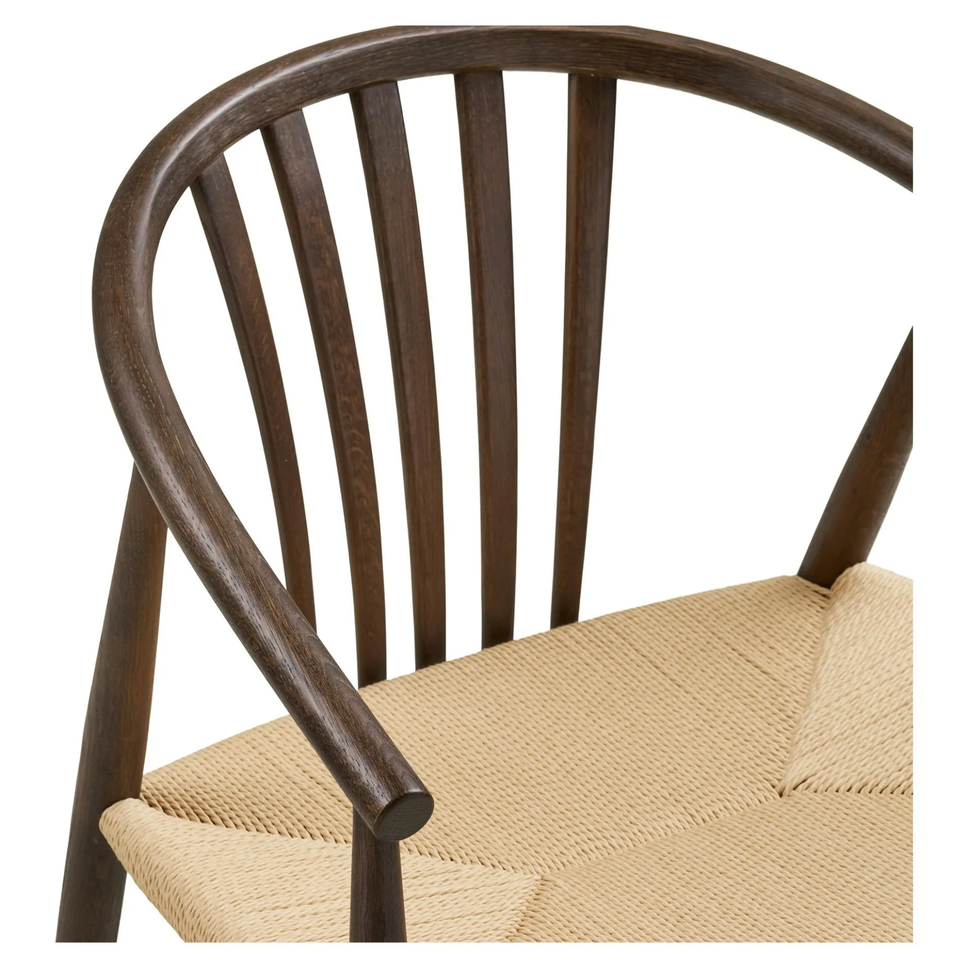 Chaise vintage en bois brun, assise rotin BERLIN
