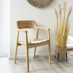 Chaise vintage en bois exotique (lot de 2)