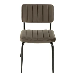 Chaise vintage en velours gris sombre TIM