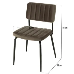 Chaise vintage en velours gris sombre TIM