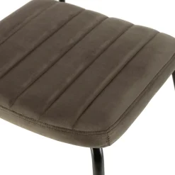 Chaise vintage en velours gris sombre TIM