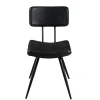 Chaise vintage tissu noir/gris anthracite (lot de 2) TIM