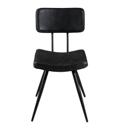 Chaise vintage tissu noir/gris anthracite (lot de 2) TIM