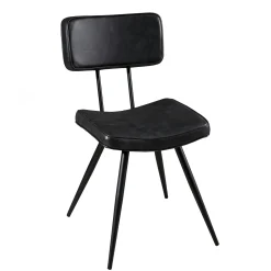 Chaise vintage tissu noir/gris anthracite (lot de 2) TIM