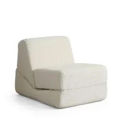 Chauffeuse convertible blanche bouclette, lit d'appoint SAPPO