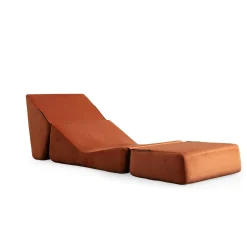 Chauffeuse convertible cuivre velours, lit d'appoint SAPPO