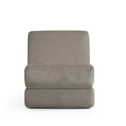 Chauffeuse convertible gris velours, lit d'appoint SAPPO