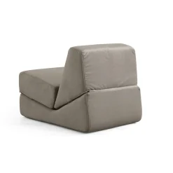 Chauffeuse convertible gris velours, lit d'appoint SAPPO