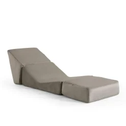 Chauffeuse convertible gris velours, lit d'appoint SAPPO