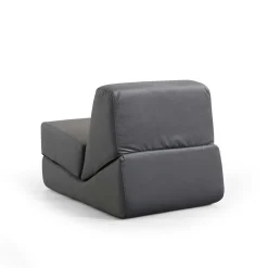 Chauffeuse convertible gris orage velours, lit d'appoint SAPPO