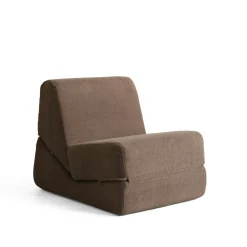 Chauffeuse convertible marron bouclette, lit d'appoint SAPPO