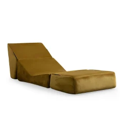 Chauffeuse convertible moutarde velours, lit d'appoint SAPPO