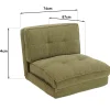 Chauffeuse convertible 1 place en tissu couleur vert ASTORI