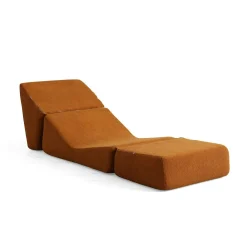 Chauffeuse convertible rouille bouclette, lit d'appoint SAPPO