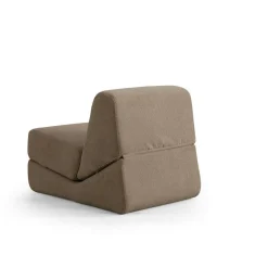 Chauffeuse convertible taupe bouclette, lit d'appoint SAPPO