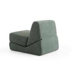 Chauffeuse convertible verte bouclette, lit d'appoint SAPPO