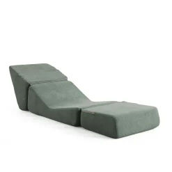Chauffeuse convertible verte bouclette, lit d'appoint SAPPO