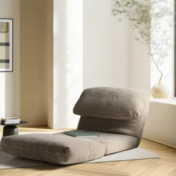 Chauffeuse 1 place multi-position en tissu couleur taupe ASTORI
