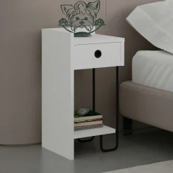 Chevet blanc moderne - 1 niche ouverte, côté gauche JENA