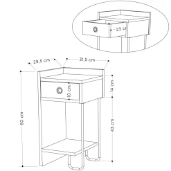 Chevet blanc moderne - 1 niche ouverte, côté gauche JENA