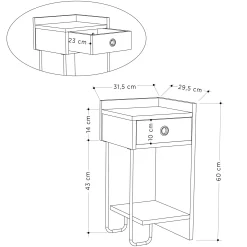 Chevet blanc moderne - 1 niche ouverte, côté droit JENA