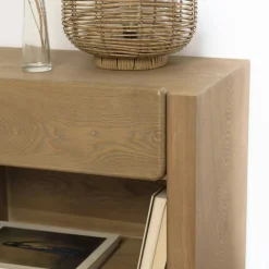Chevet couleur naturelle 1 tiroir design arrondi VELAR