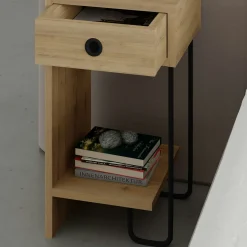Chevet moderne effet bois - 1 niche ouverte, côté gauche JENA