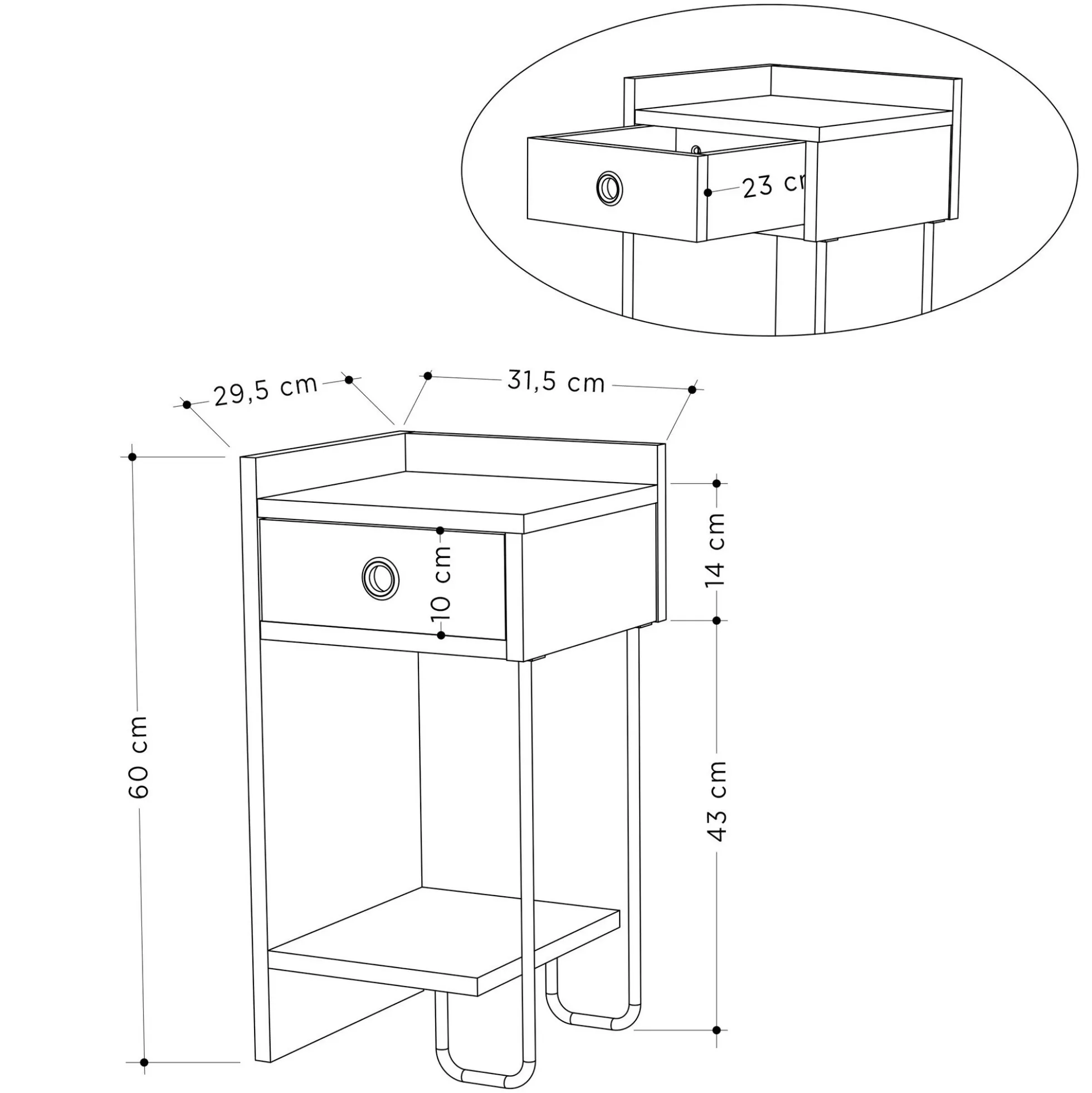 Chevet moderne effet bois - 1 niche ouverte, côté gauche JENA