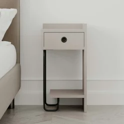 Chevet moderne moka - 1 niche ouverte, côté droit JENA