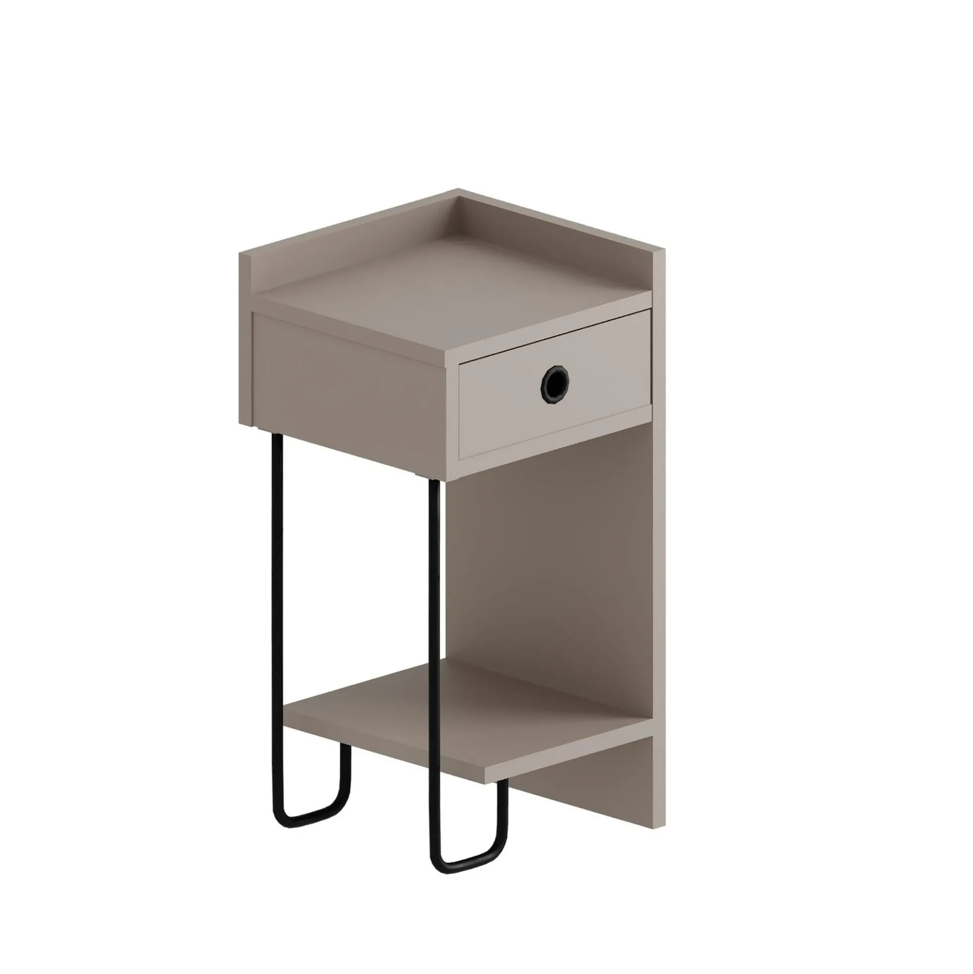 Chevet moderne moka - 1 niche ouverte, côté droit JENA