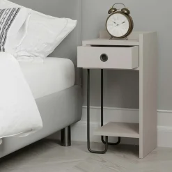 Chevet moderne moka - 1 niche ouverte, côté droit JENA