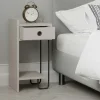 Chevet moderne moka - 1 niche ouverte, côté gauche JENA