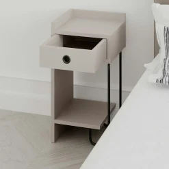 Chevet moderne moka - 1 niche ouverte, côté gauche JENA