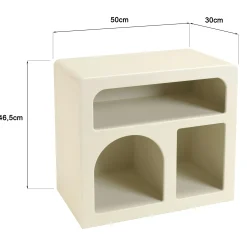 Chevet 3 niches 50x30cm en bois peint couleur beige NELIA
