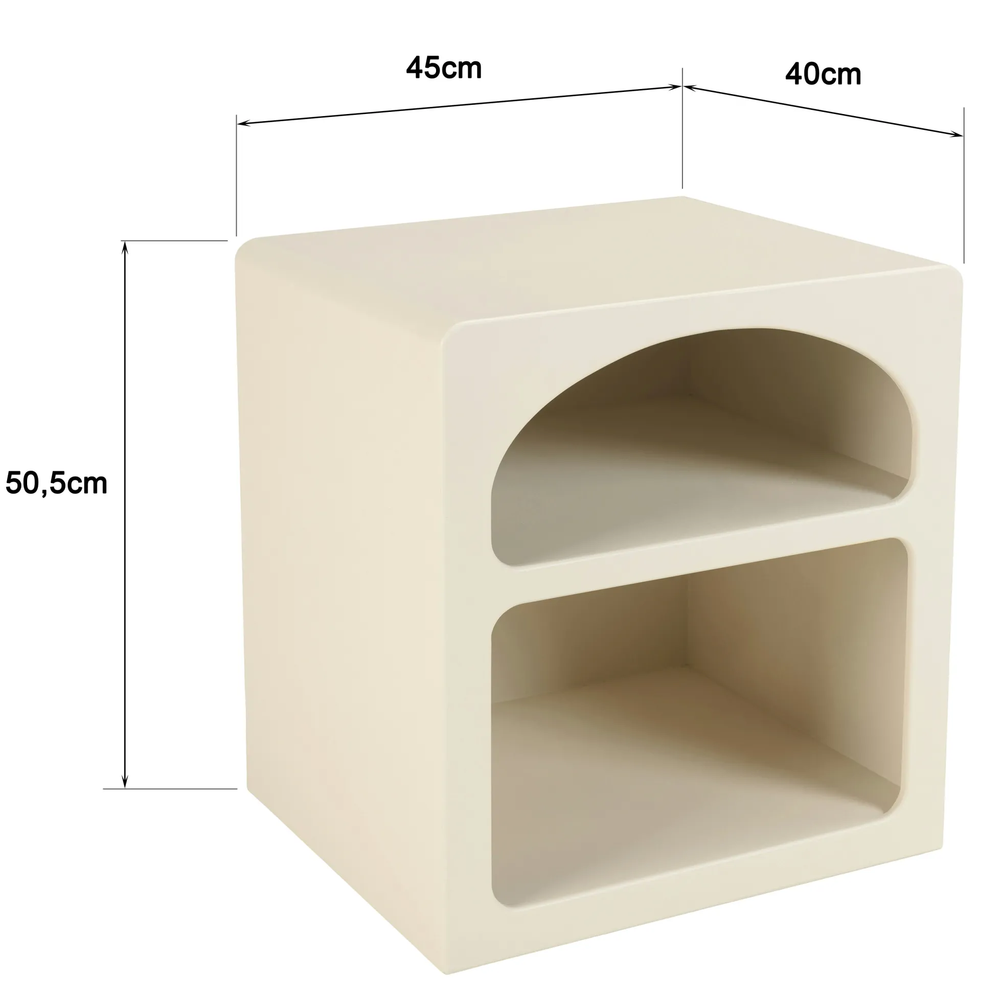 Chevet 2 niches 45x40cm en bois peint couleur beige NELIA