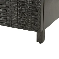 Chevet 1 porte façade sculptée bois noir SURATE