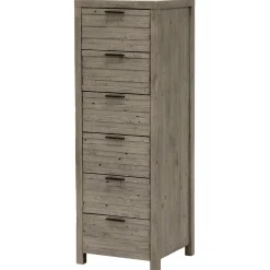 Chiffonnier bois recyclé grisé 6 tiroirs SIENNE