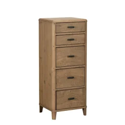 Chiffonnier en bois recyclé FSC 5 tiroirs HANOI