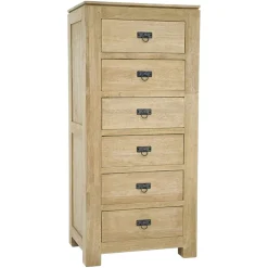 Chiffonnier 6 tiroirs bois massif hévéa HELENA