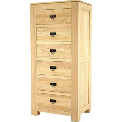 Chiffonnier 6 tiroirs bois massif hévéa HELENA