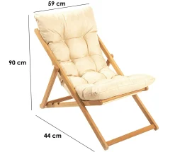 Chilienne beige confort - pliante, inclinable SORA