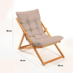 Chilienne taupe confort - pliante, inclinable SORA