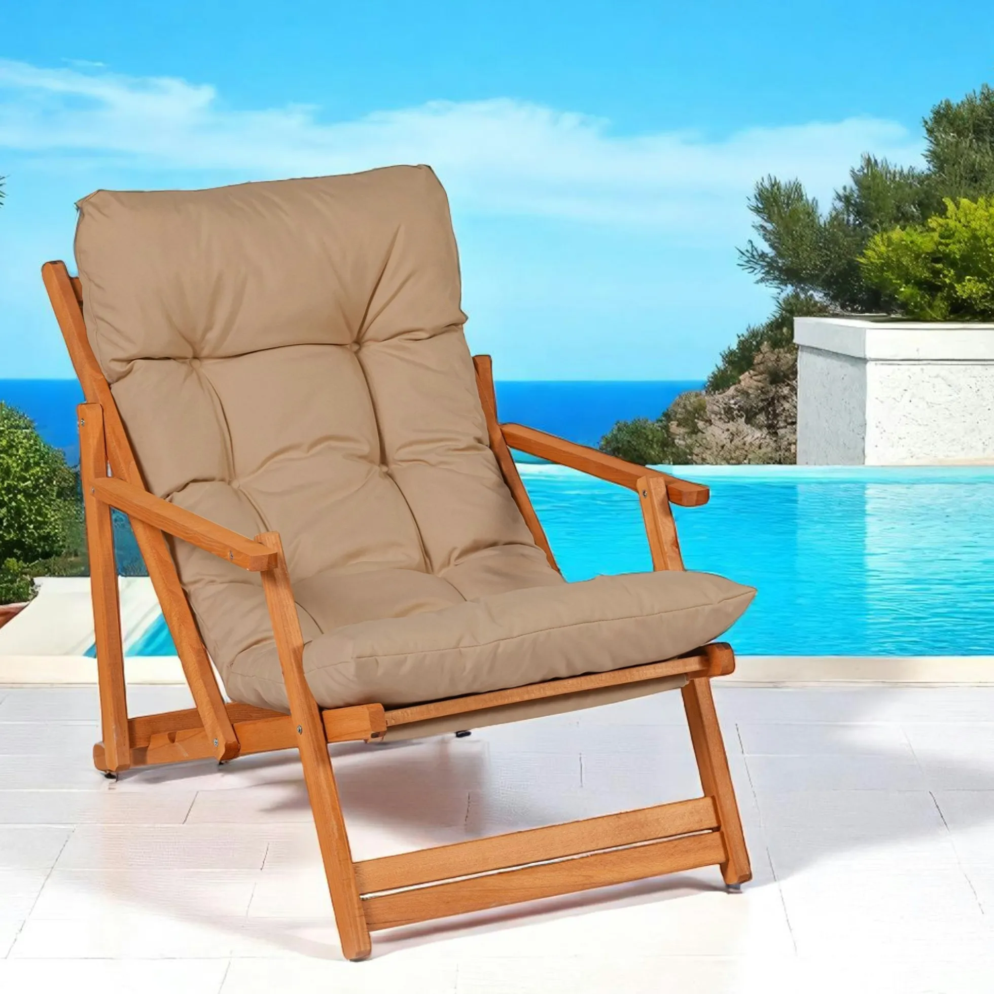Chilienne taupe pliante - grand confort SORA