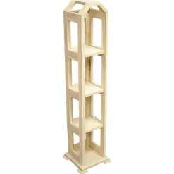 Colonne CD/DVD 4 étages hévéa 21x21x95cm MAORI
