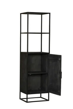 Colonne décorative en bois noir 1 porte ALVERA