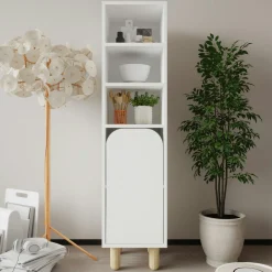 Colonne de rangement blanche, 1 porte courbe VAREN
