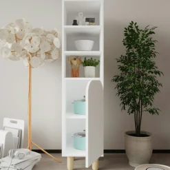 Colonne de rangement blanche, 1 porte courbe VAREN